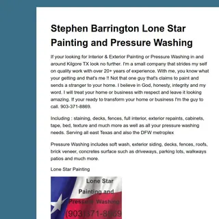 Stephen Barrington Lone Star Painting & Pressure Washing